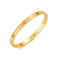Wholesale Women's Stainless Steel Eight-pointed Star 18K Gold Plated Cuff Bracelet Advanced Sense Micro Inset Zircon