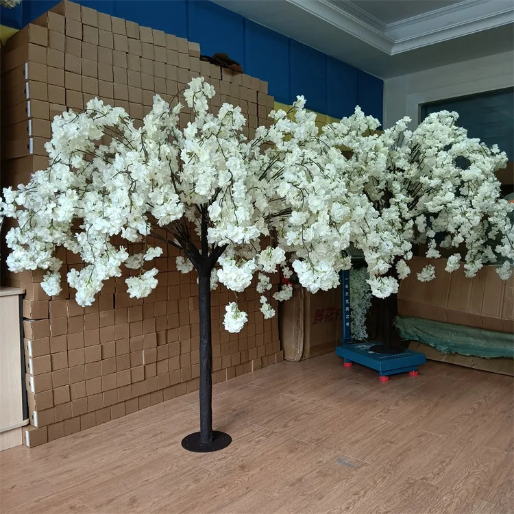 Factory Price G-2022 OEM Size Large  Artificial White Cherry Blossom Christmas Tree for Wedding Home Decoration