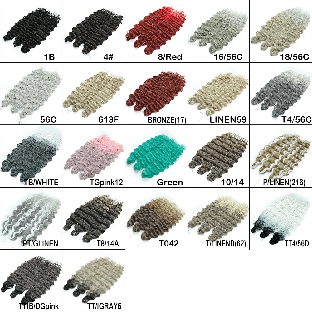 Anna Hair Synthetic Loose Deep Wave Twist Crochet Hair Braid Afro Curl Ombre Water Wave Braiding Hair Extension for Women