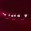 Authentic 925 Sterling Silver Sweet 3MM/4MM/5MM Clear Zircon Love Heart Stud Earrings for Women Sterling Silver Jewelry Gift