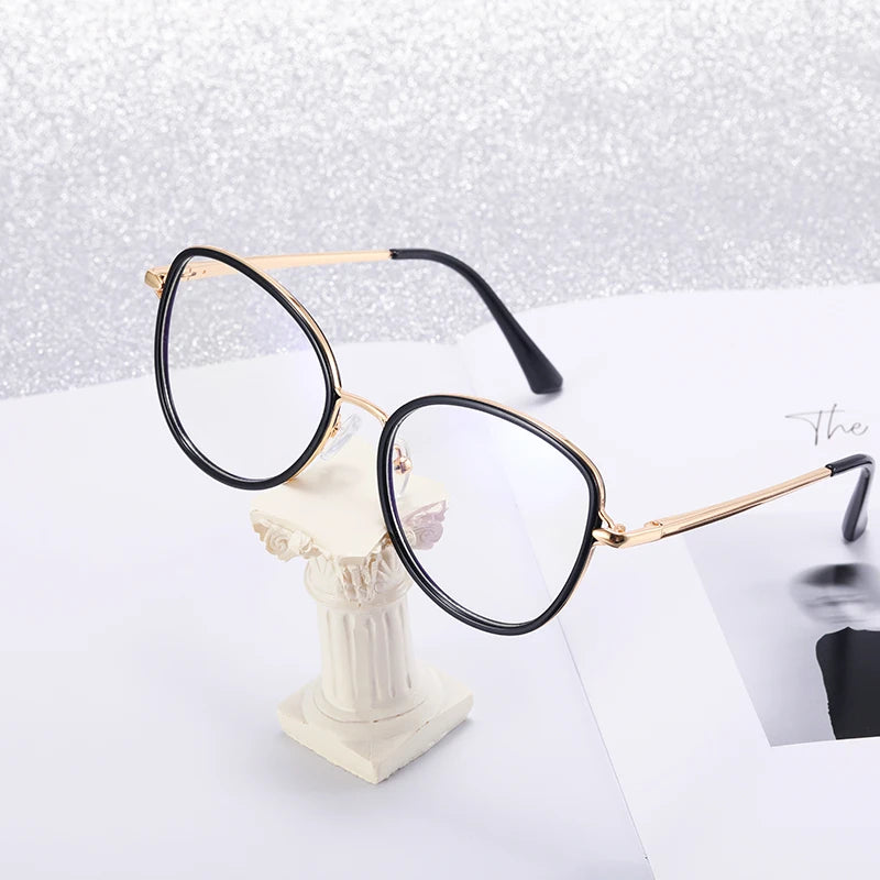 Round Metal Fashion Optical Frames Eyewear Trends 6 Styles Double Color Prescription Eyeglasses Anti Blue Light UV400 Protection