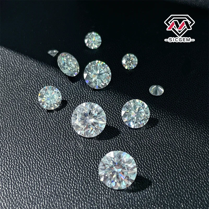 Wholesale White D Color VVS Round Cut Loose Moissanite Stone 3-20mm for Jewelry Making