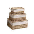 Handwoven Snack Toys Storage Box Paper Rope Storage Baskets with Lid Desktop Sundries Cosmetics Organizer