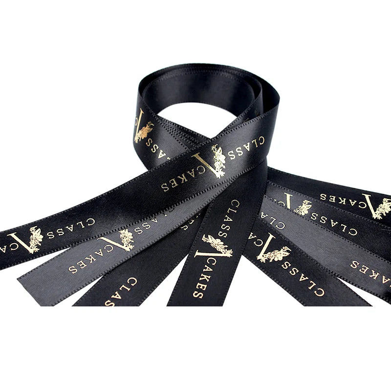 Wholesales Custom  Personalized Printed logo Gift Ribbon 38mm Grosgrain Ribbon  Herringbone Tape