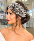 Jachon Light Luxury Bride Wedding Hair Comb Hair Accessories With Crystal Bridal Side Combs Headpiece for Women