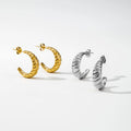 YF3027 Fashion Hypoallergenic Jewelry 18k Gold Plated Stainless Steel Earrings Geometric C Shaped Twisted Earrings for Women