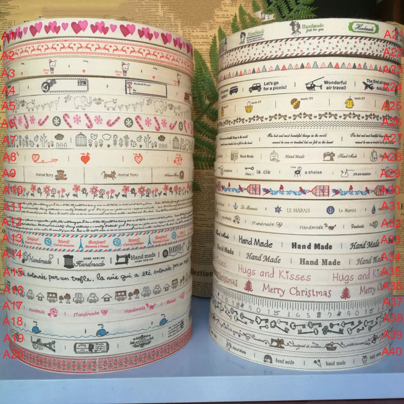 Wholesale Clothing Plain Weave Printed Cotton Ribbon 100% Cotton Ribbon