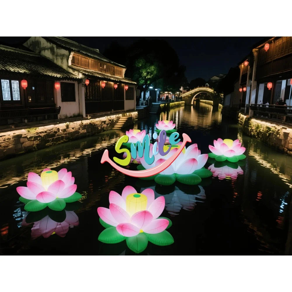 Advertising Inflatable Lotus Flowers With LED Lights for Event Stage Decoration
