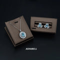 Wholesale Fine Blue Jewelry Set 5A CZ ICE CUT 925 Sterling Silver Flower Earrings Jewelry Set for Wome Gift