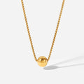 Minimalist 18K Gold Plated Stainless Steel Necklace Round Ball Box Chain Necklace