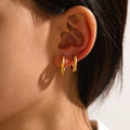2025 Fashion Stainless Steel Hoop Earrings 18K Gold Plated Earrings Jewelry for Women Girls