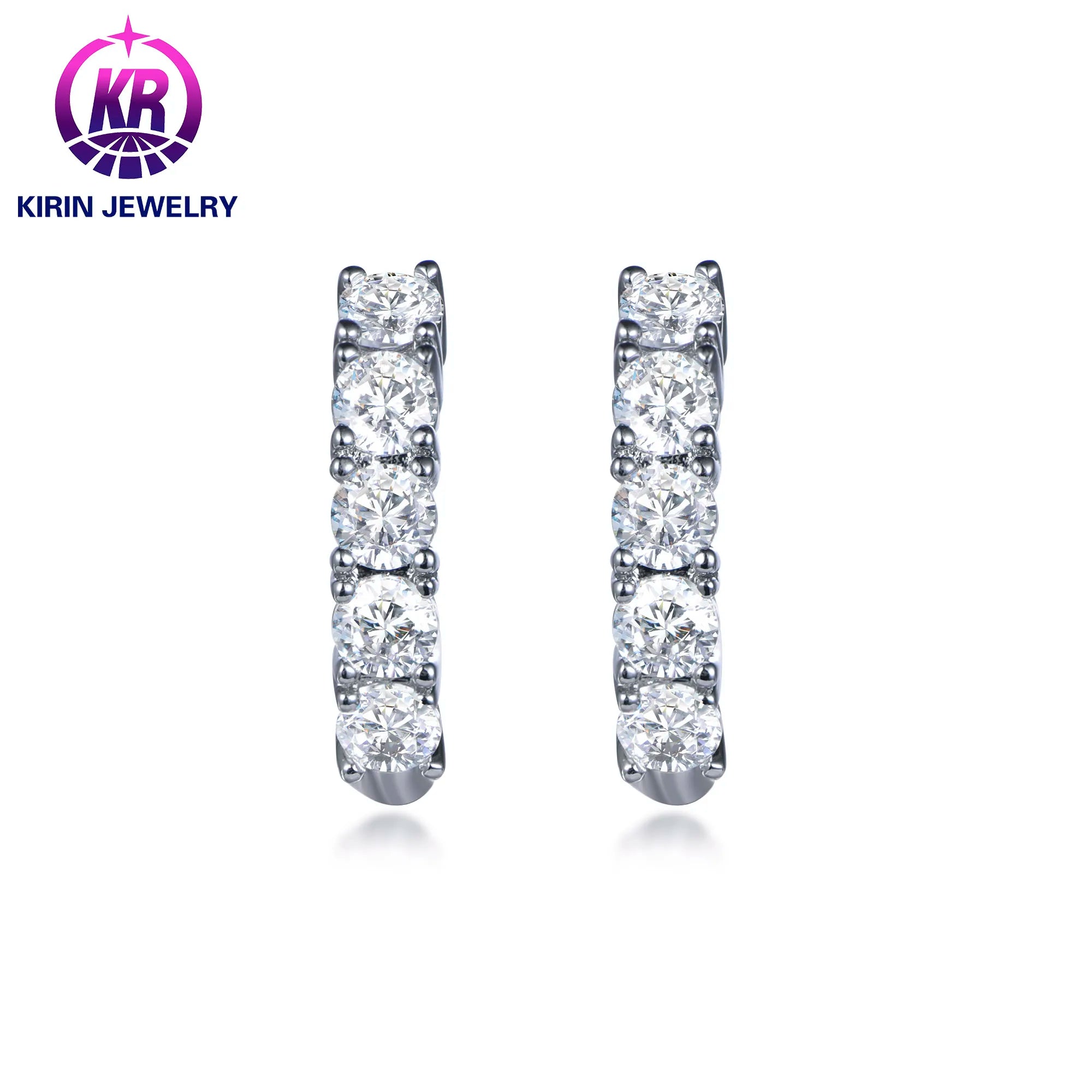 Leisure Design 925 Sterling Silver Natural Diamond Boutique Jewelry Earrings Platinum ZIRCON Jewelry Earrings