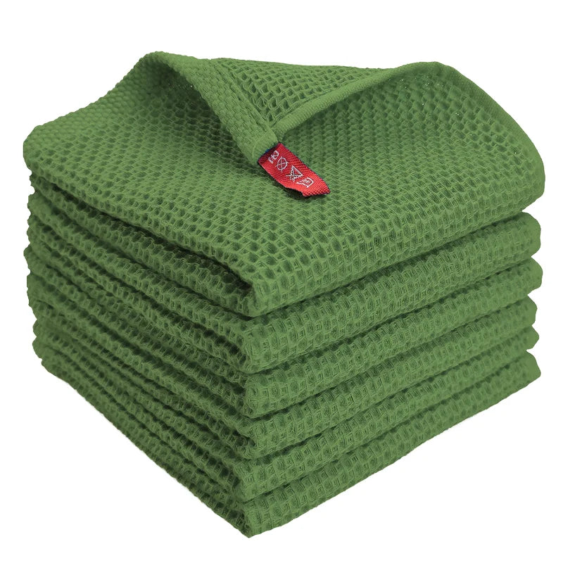 100% Cotton Waffle Design Cleaning Cloth for Kitchen Use