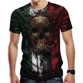Fitspi Novelty Mexico Flag Print T-shirts for Men Graffiti Design Shirt With Short Sleeves Wholesale
