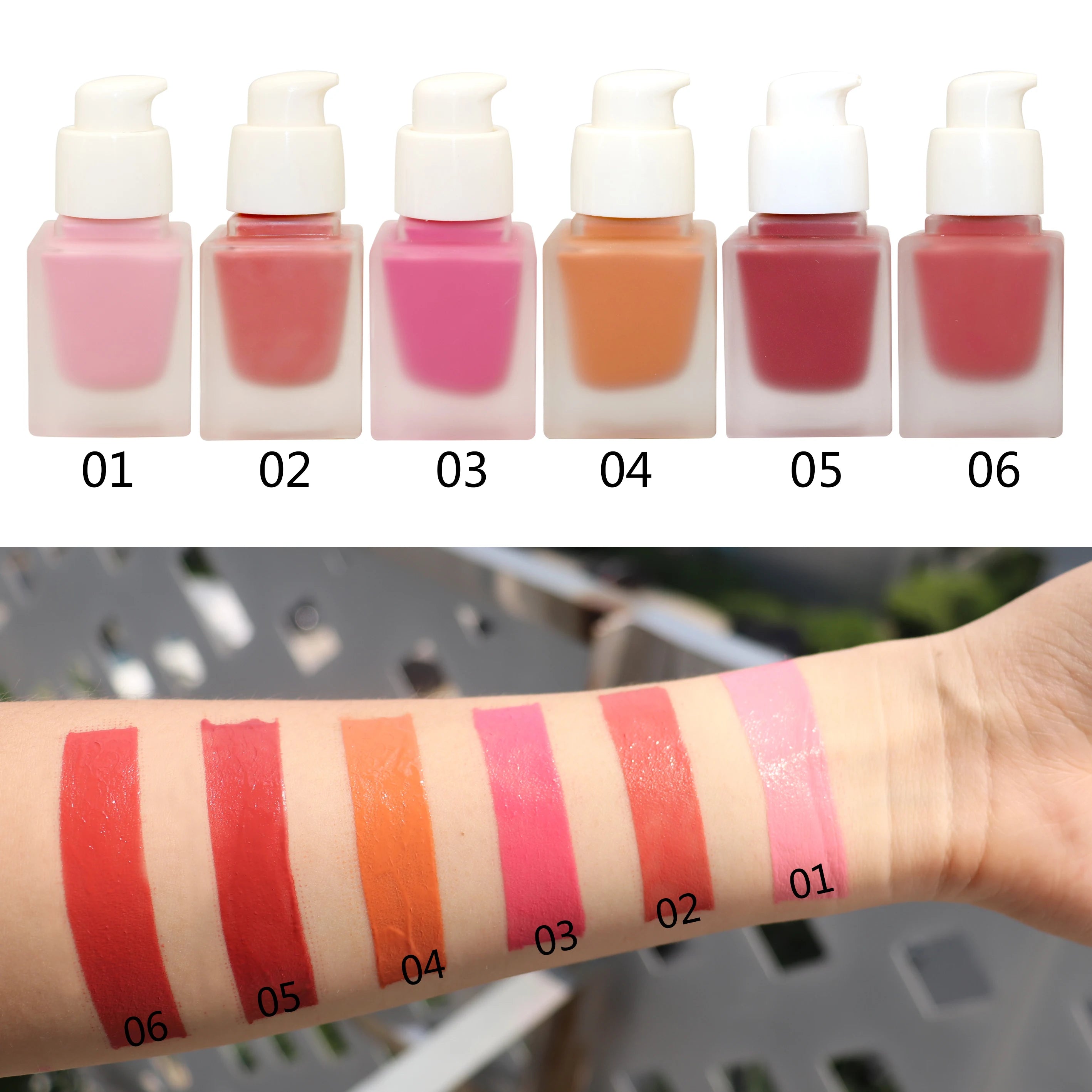 No Logo Liquid Blush 6 Colors Cream Blush Long Lasting Waterproof Wholesales