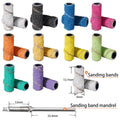 High Quality 3mm Mini Sanding Bands Stainless Steel 100 180 240 Grits Barrel Shape Manicure Sanding Band Mandrel Bits