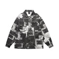 2025 American Vintage Style Men's Work Jacket Washed Thickened Printed Long Button Decoration Shirt Brand Fashion
