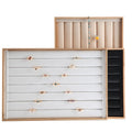 Multiple Colors Bamboo Gift Jewelry Grooved Rings Display Organizer Tray Case