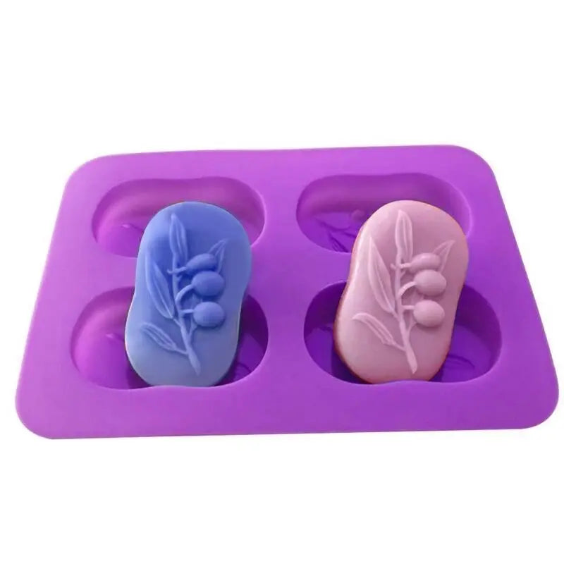 Wholesale the Best-Selling 4 Cavity Mold New Design Leaf Soap Mold Handmade Rectangular Silicone Soap Mold Making Soap