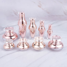 In Stock Skin Care Packaging Set 5g 15g 20g 30g 50g Pink Luxury Cosmetic Plastic Containers Acrylic Jars