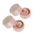 Handmade Pink Velvet Heart Shape Round Ring Box for Engagement Proposal Small Necklace Jewelry Packaging Box 5.8x5.3cm