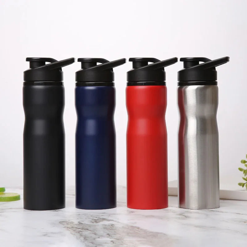 Promotional Gifts Portable Custom Logo Outdoor Cycling Single Wall Stainless Steel Leak-Proof Direct Drinking Bottle for Bicycle