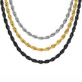 Waterproof Mens 18K Gold Rope Chain Necklace Wholesale Fashion Stainless Steel Silver Gold Black Plated 6mm Rope Chain for Men