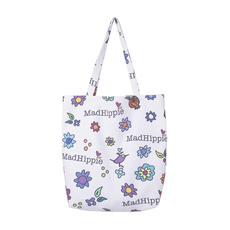 Custom Design Digital Full Printing Large Capacity Animal Print Canvas Gift Tote Bags with Handle