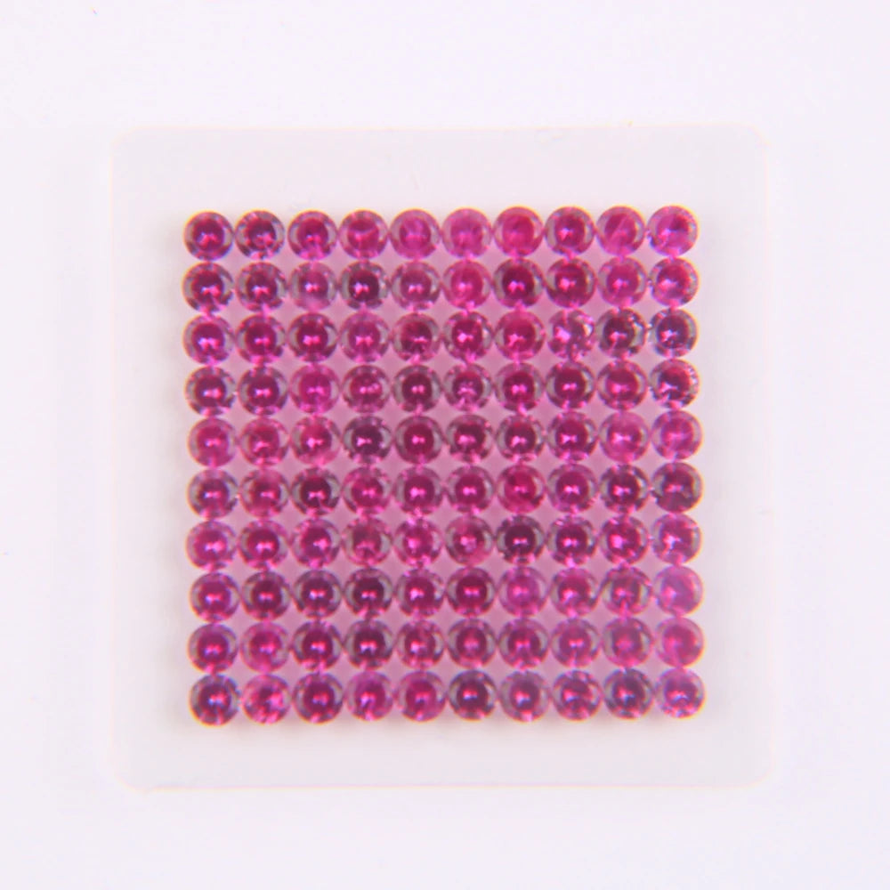 VOAINO 1.7 mm 2.44 Carat Natural Rough Fine Loose Red Ruby Cabochons Gemstone for Jewelry Engagement Rings Studs