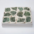 HZ Natural Crystal Stone Minerals Green Strawberry Raw Stone Rough Quartz with Gift Box Healing Decorations