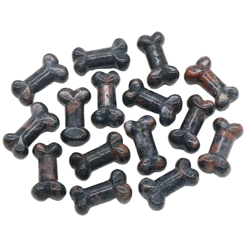 HZ Healing Sesame Stone Multiple Shapes Gog Bone Carving Gemstone for Making Jewelry Accessories