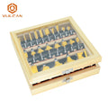 Woodworking Carbide Tipped Router Bit Set in Wood Box