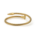 KALEN Wire Rope Open Bangle Stainless Steel Bracelet Men