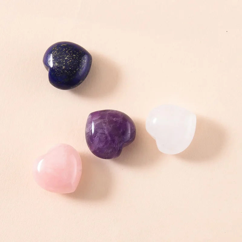 Wholesale Natural Gemstone Heart Charm Bracelet Polished Stone for Healing Jewelry