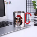 Topjlh 300ml Stainless Steel Mug Carabiner Handle Microwave Safe Custom Sublimation DIY Printing for Mother's Day Camping Cold