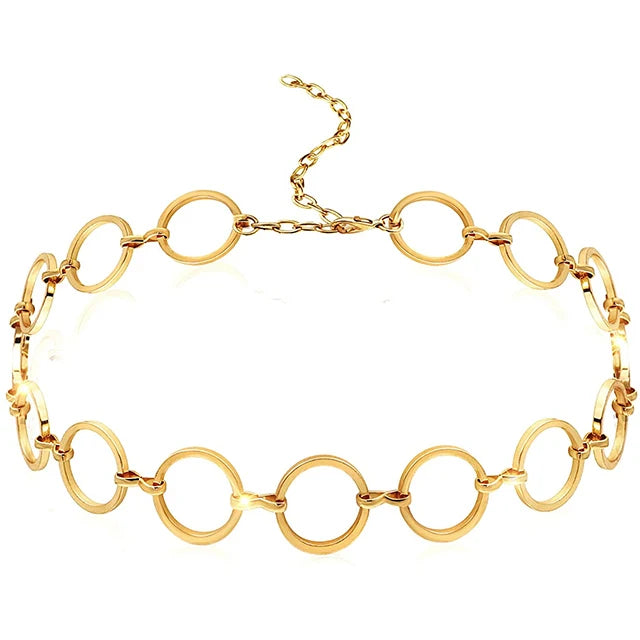 Hot Sale Simple Geometric Round Link Necklace Clavicle Necklace for Women