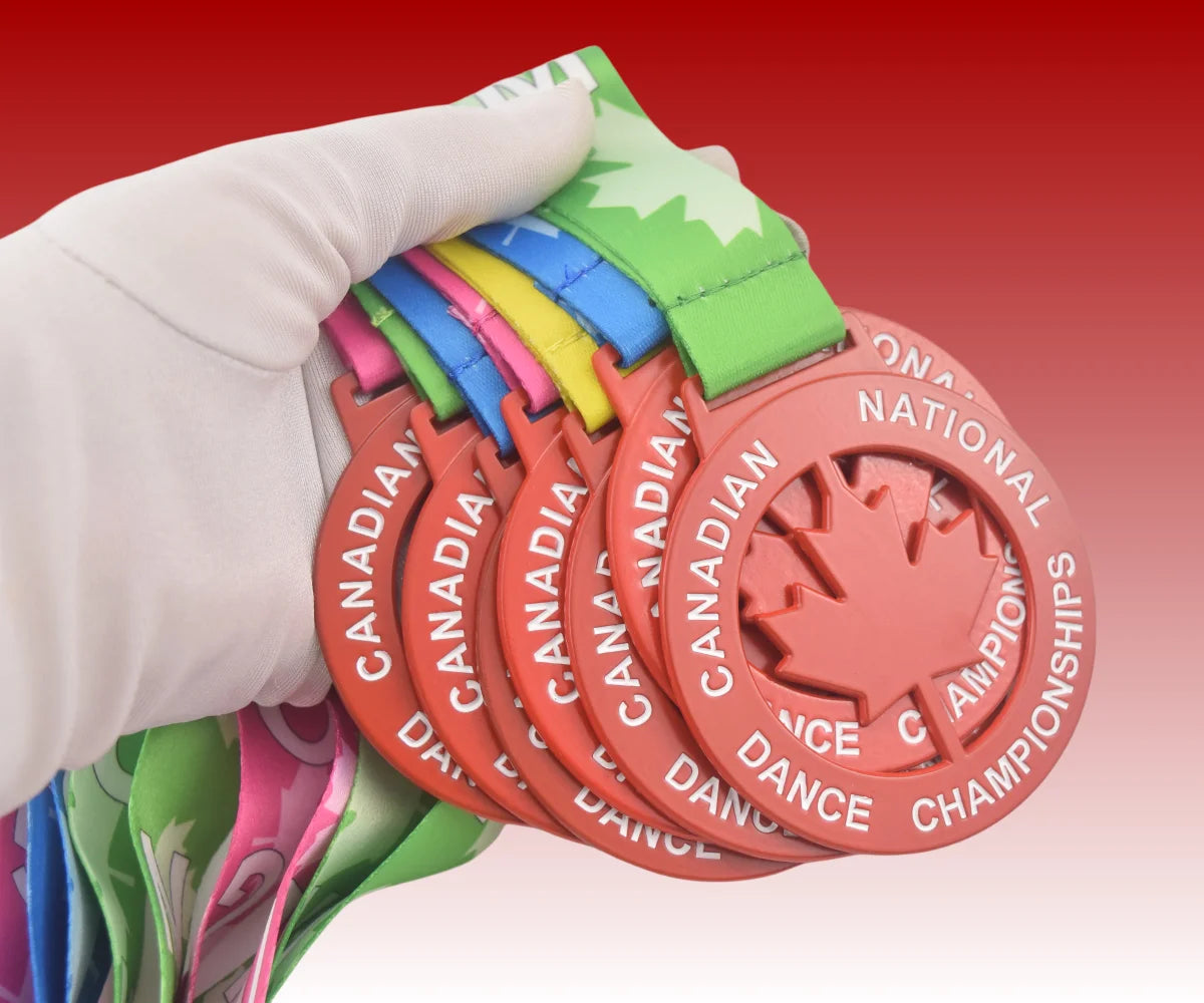 Custom Dance Medals for Canada National Dance Championships Cutout Maple Leaf Medal and Fitness Gymnastics Tropheys Medal Dance