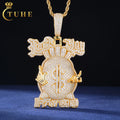 Fashion Men Dollar Sign Jewelry Gold Plated 925 Sterling Silver Vvs Moissanite Diamond Alphabet Money Bag Pendant