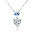 New Custom Luxury Fine Silver Jewelry 925 Womens CZ Heart Pendent Necklace