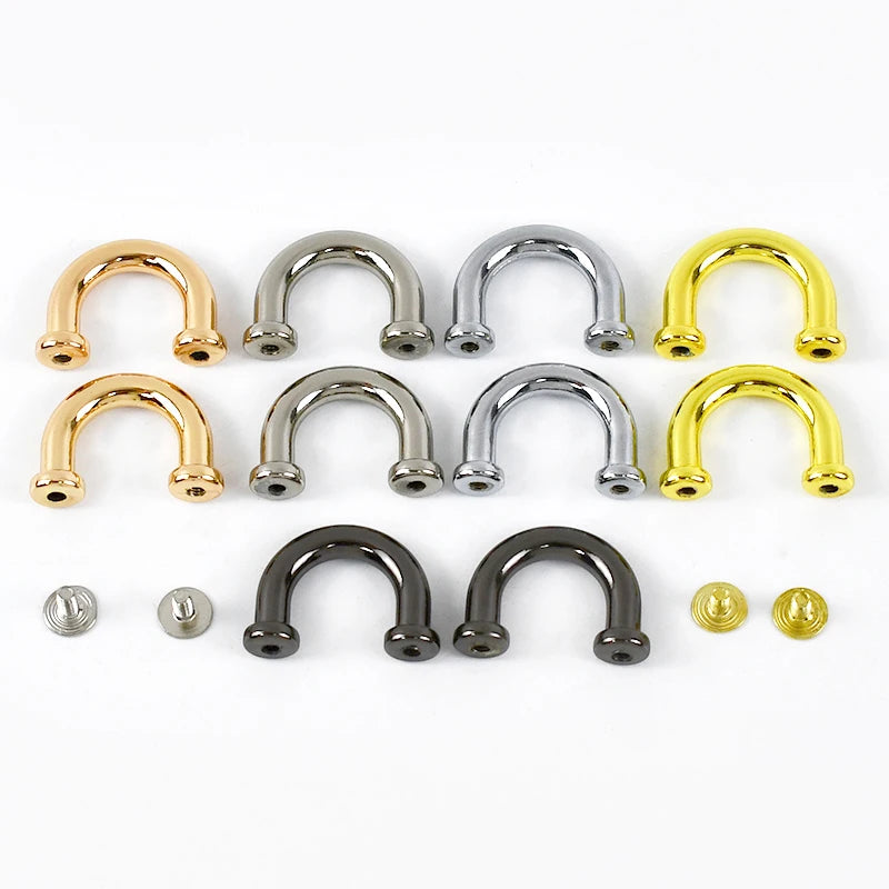 Meetee BD302 DIY Bag Hardware Accessories 17mm Arch Bridge Side Buckles D Rings Silver Zinc Alloy Strap Handbags Clasp Buckles