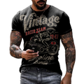 Fitspi Vintage Men's T Shirt 3d Motorcycle Oversized Tshirts  Biker Racing T-shirts Motor Tees Tops