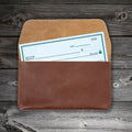 New Design Custom Handmade Leather Wallet Retro Receipt Holder Personalized Restaurant Genuine Leather Check Presenter