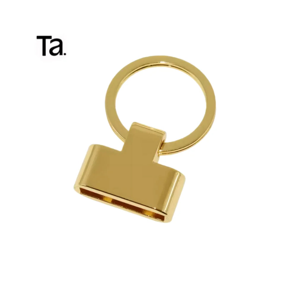 Tanai Hot Selling Metal Key Fob Hardware 1 Inch Gold Zinc Alloy with Split Key Ring Holder Key Chain Leather Craft DIY Making