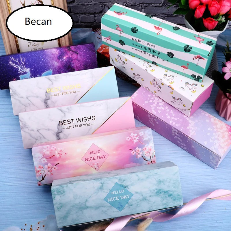 Unicorn Gift Aesthetic Style Pastry Customized Box with Recycled Materials Matt Lamination & Embossing for Candy Food Packaging