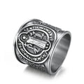 Retro Style Viking Ring Stainless Steel Antioxidant Northern Europe Worship Mysterious Cross Wide Edge Ring for Male Men
