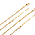 Fashion Jewelry Non Tarnish Quality Basic Stainless Steel Gold Plated Silver Snake Herringbone Chain Necklace for Man Women
