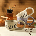 350ML Handmade Ceramic Coffee Mug Personalized Breakfast Water Juice Milk Tea Cup With Big Handle Gift Home Restaurant Drinkware