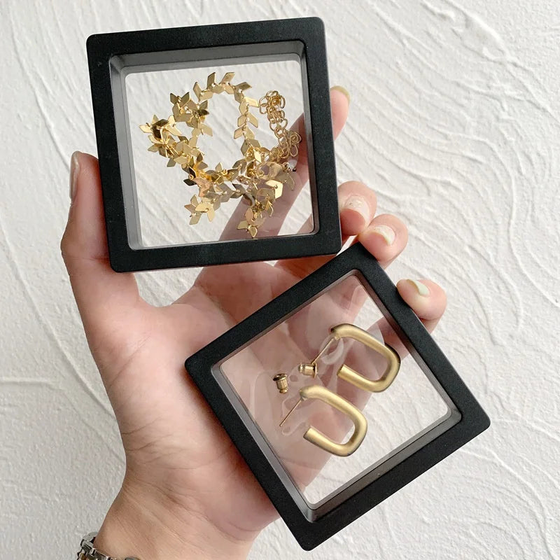 2024 Simple Style Acrylic Jewelry Packaging Box Square Necklace and Ring Boxes 9cmx9cm/7cmx7cm Display for Jewelry