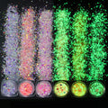 Bulk UV Glow in the Dark Nail Glitter Chunky Luminous Glitter for Christmas Decorations Glow in the Dark