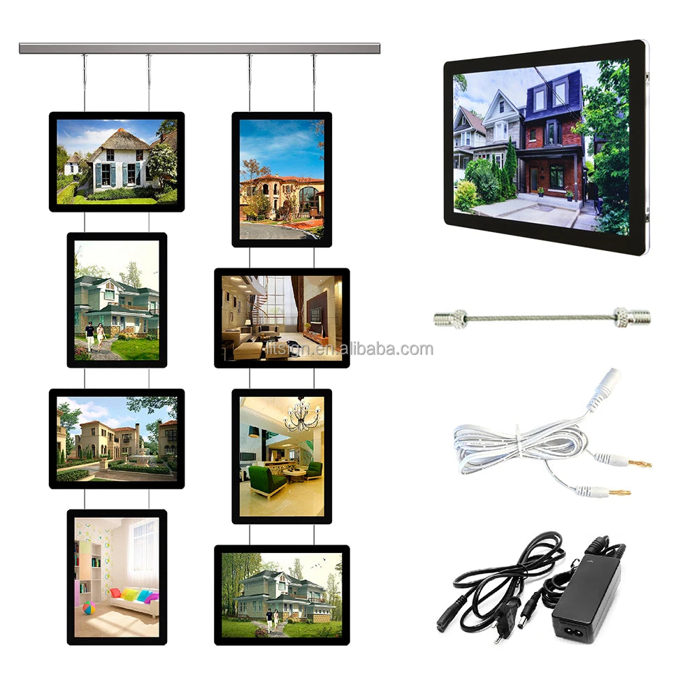 Litsign LS M2 Custom Holder Snap Wall A2/A3/A4 Display Hanging Poster Light Box with LED Light for Acrylic Magnetic Frame